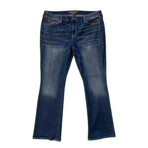 Women's / Junior's ARIZONA JEAN CO Whiskered Mid-Rise Flare Leg Jeans Size 17